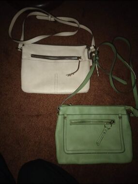 2 For $12 White Crossbody and Mint Green a.n.a Crossbody Bag Duo